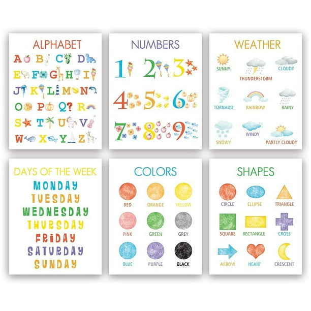 preschool learning Days of the Week Weather Digital Print Pack educational poster classroom decor Colors learning prints